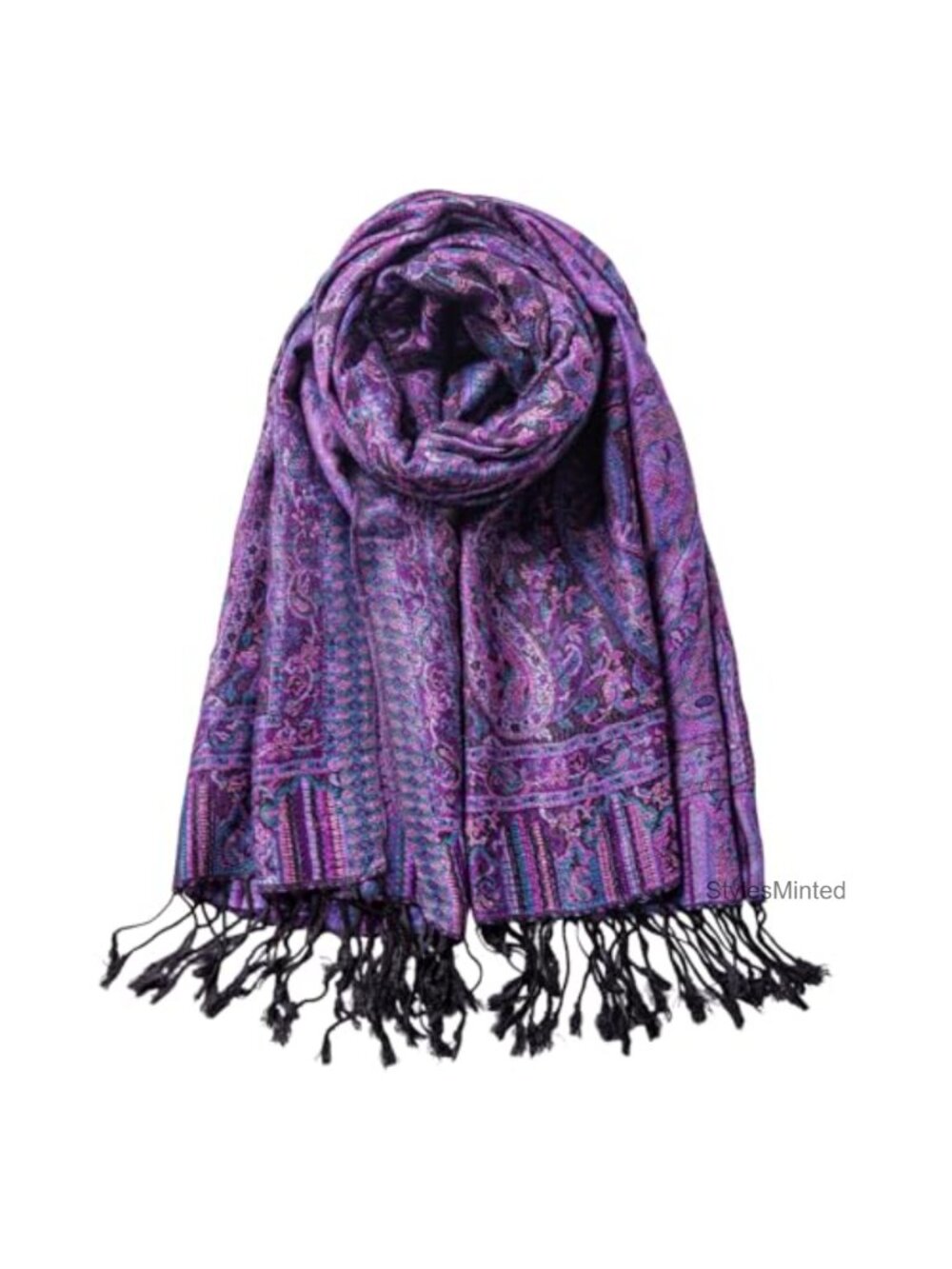 Viscose Acrylic Pashmina Feel Rave Scarf Reversible Wrap